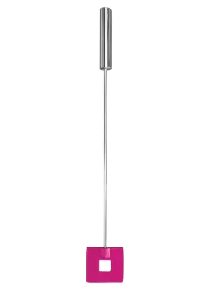 Leather Square Tipped Crop - Pink