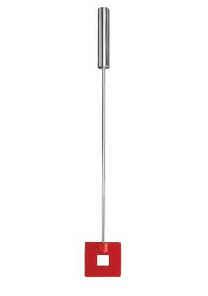Leather Square Tipped Crop - Red