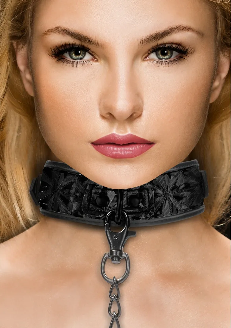 Luxury Collar With Leash - Black