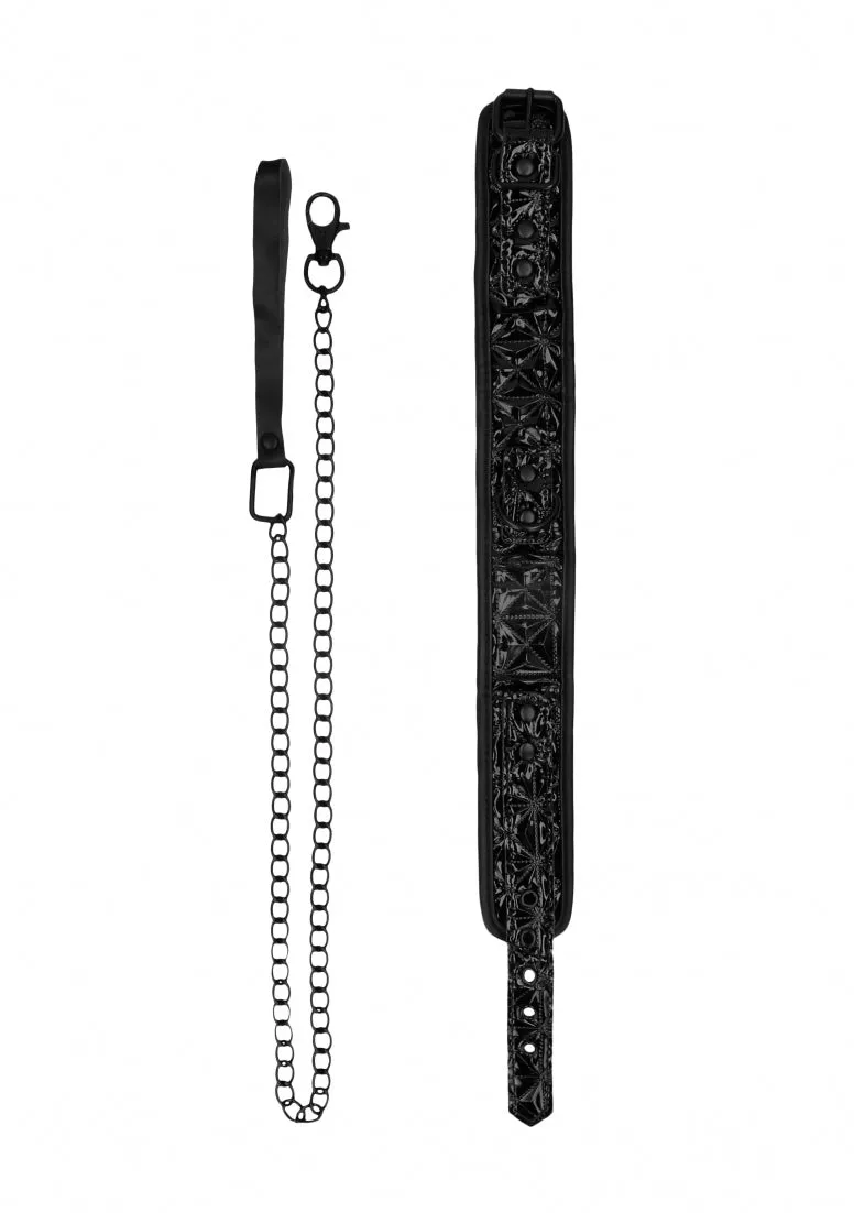 Luxury Collar With Leash - Black