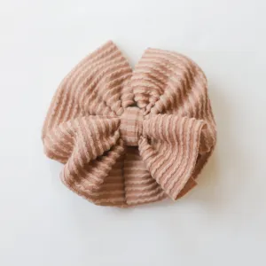 Mocha Cozy Ribbed Big   Skinny Bow