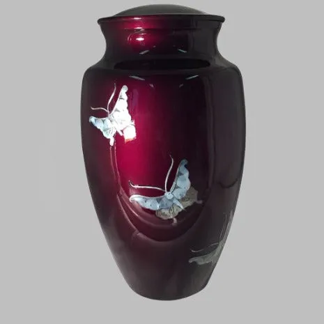 Mother of Pearl Butterfly adult Cremation Urn | Quality urns for less