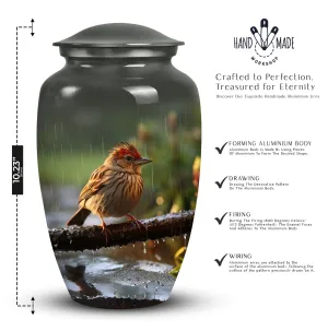 Personalized Sparrow Cremation Urn - Loving Memory Vessel