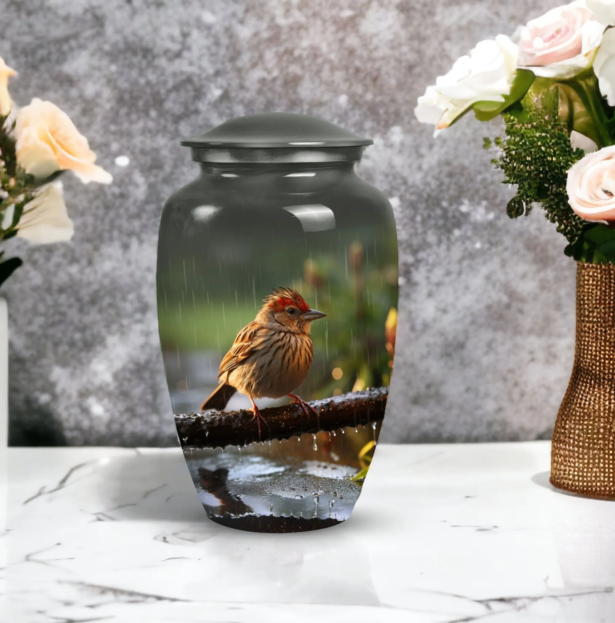Personalized Sparrow Cremation Urn - Loving Memory Vessel
