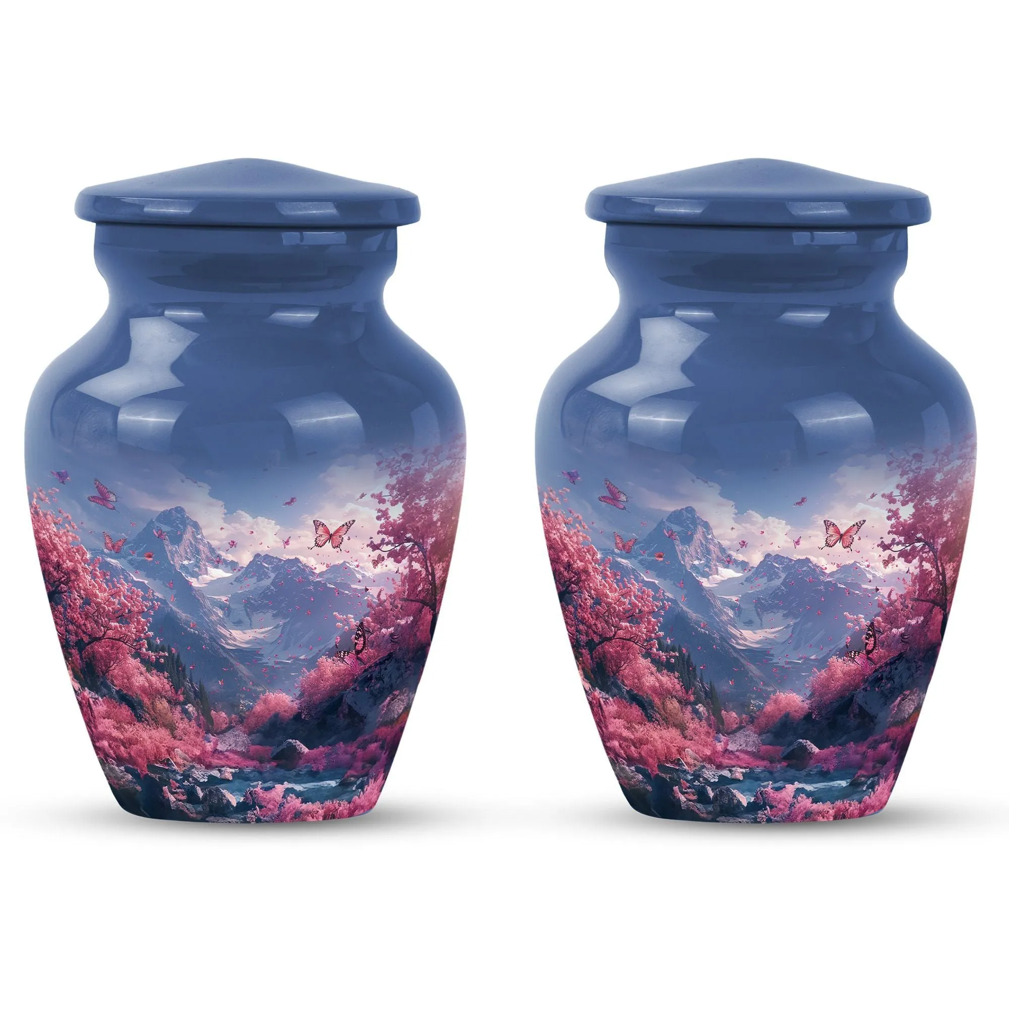 Pink Butterfly Expedition- An Elegant Cremation Urn for Male
