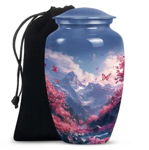 Pink Butterfly Expedition- An Elegant Cremation Urn for Male