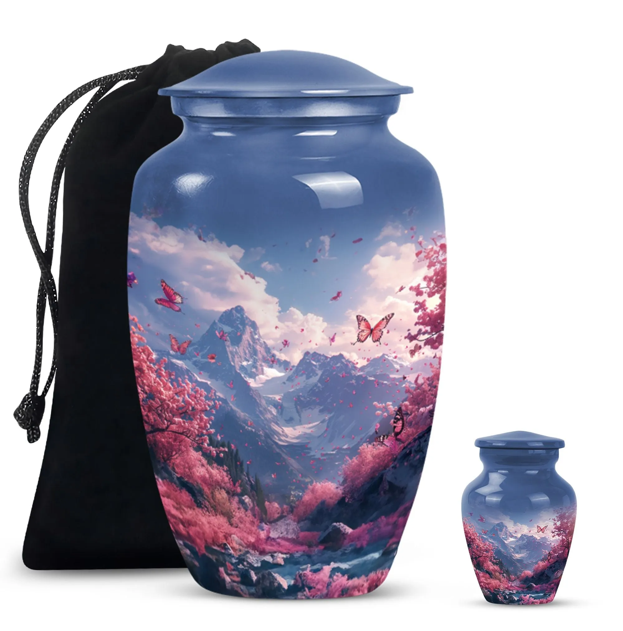 Pink Butterfly Expedition- An Elegant Cremation Urn for Male