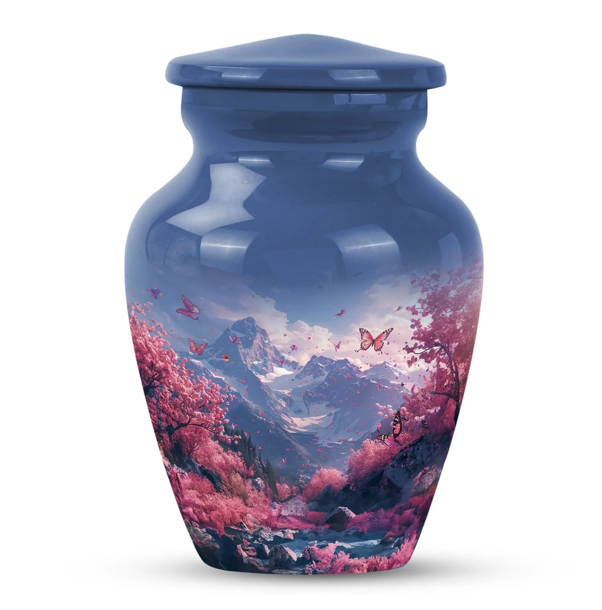 Pink Butterfly Expedition- An Elegant Cremation Urn for Male