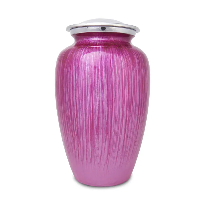 Pink Enamel Finished Cremation Urn In Large