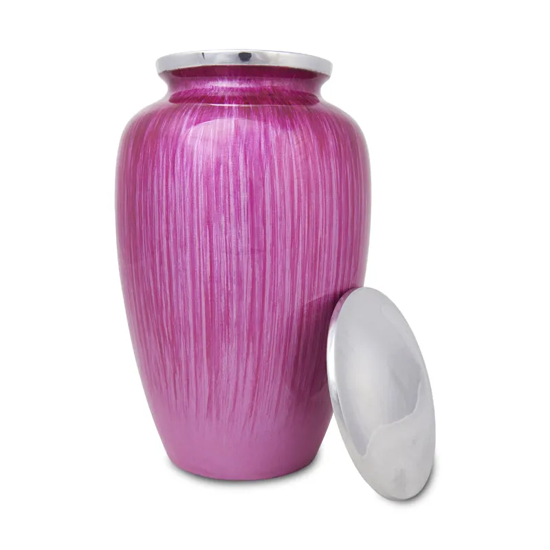 Pink Enamel Finished Cremation Urn In Large