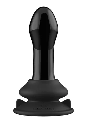 Pluggy - Glass Vibrator - With Suction Cup And Remote - Rechargeable - 10 Speed