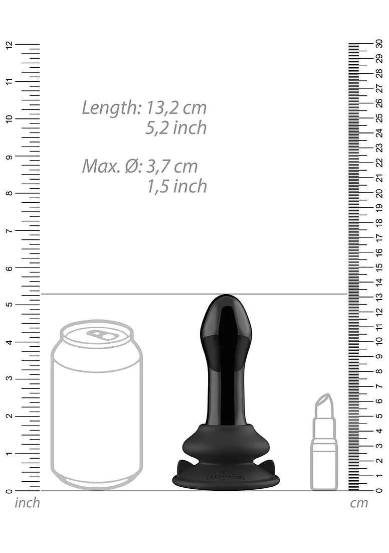 Pluggy - Glass Vibrator - With Suction Cup And Remote - Rechargeable - 10 Speed