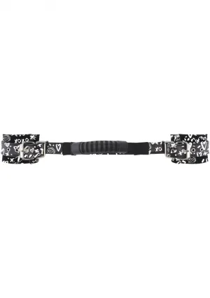 Printed Handcuffs With Handle - Love Street Art Fasion - Black