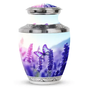 Purple Butterflies Eternity Vault - An Elegant Cremation Urn