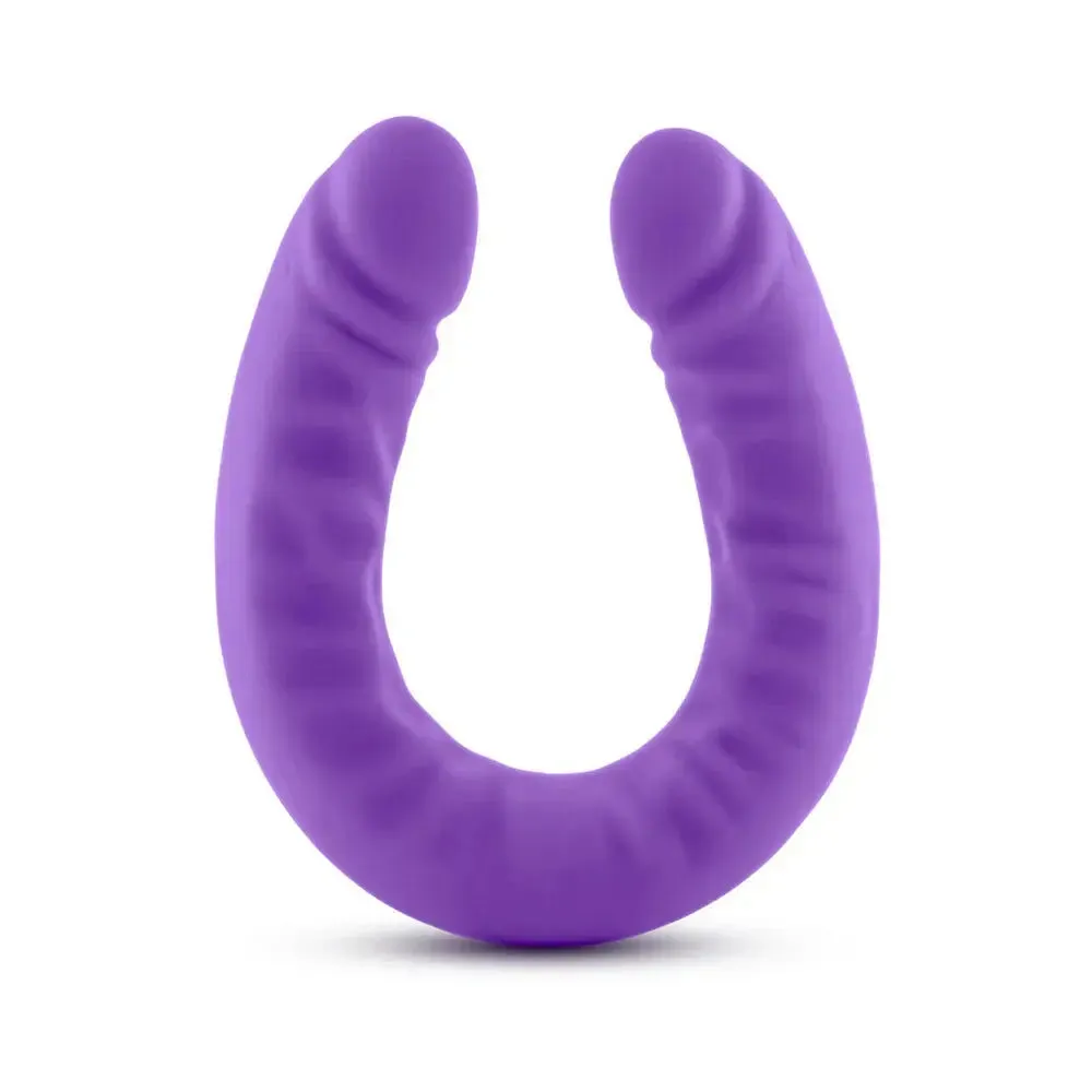 Realistic 18 in. Silicone Slim Double Dildo Dual Ended Dildo Sex Toy Purple