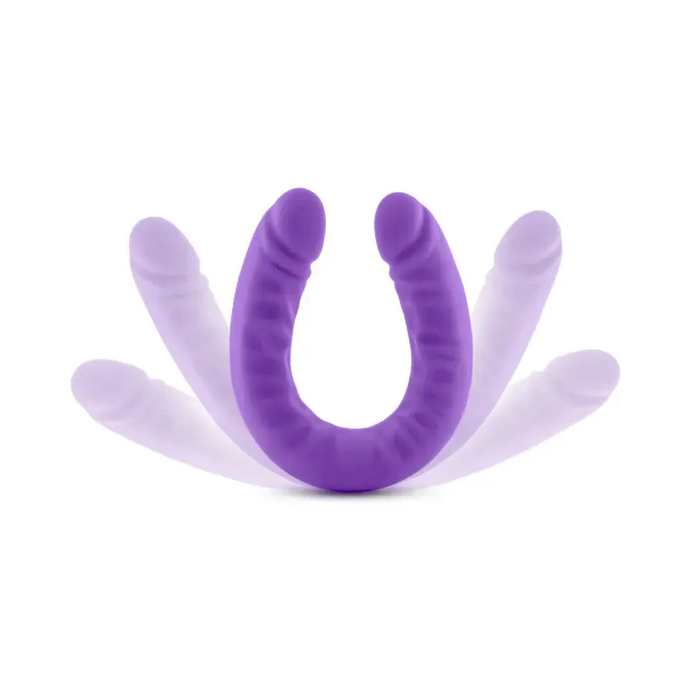 Realistic 18 in. Silicone Slim Double Dildo Dual Ended Dildo Sex Toy Purple
