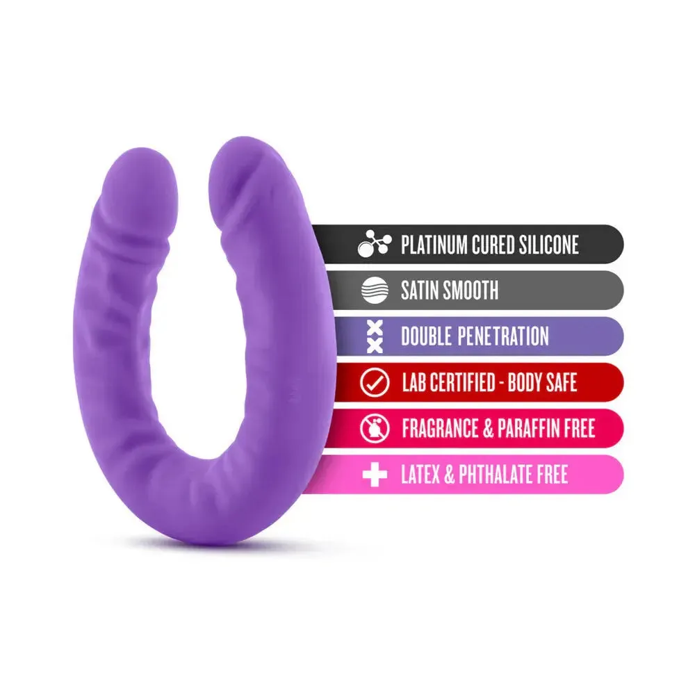 Realistic 18 in. Silicone Slim Double Dildo Dual Ended Dildo Sex Toy Purple