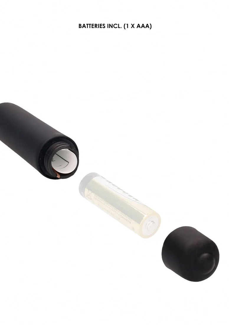 Silcone Vibrating Bullet Plug Extra Long - Urethral Sounding - Black