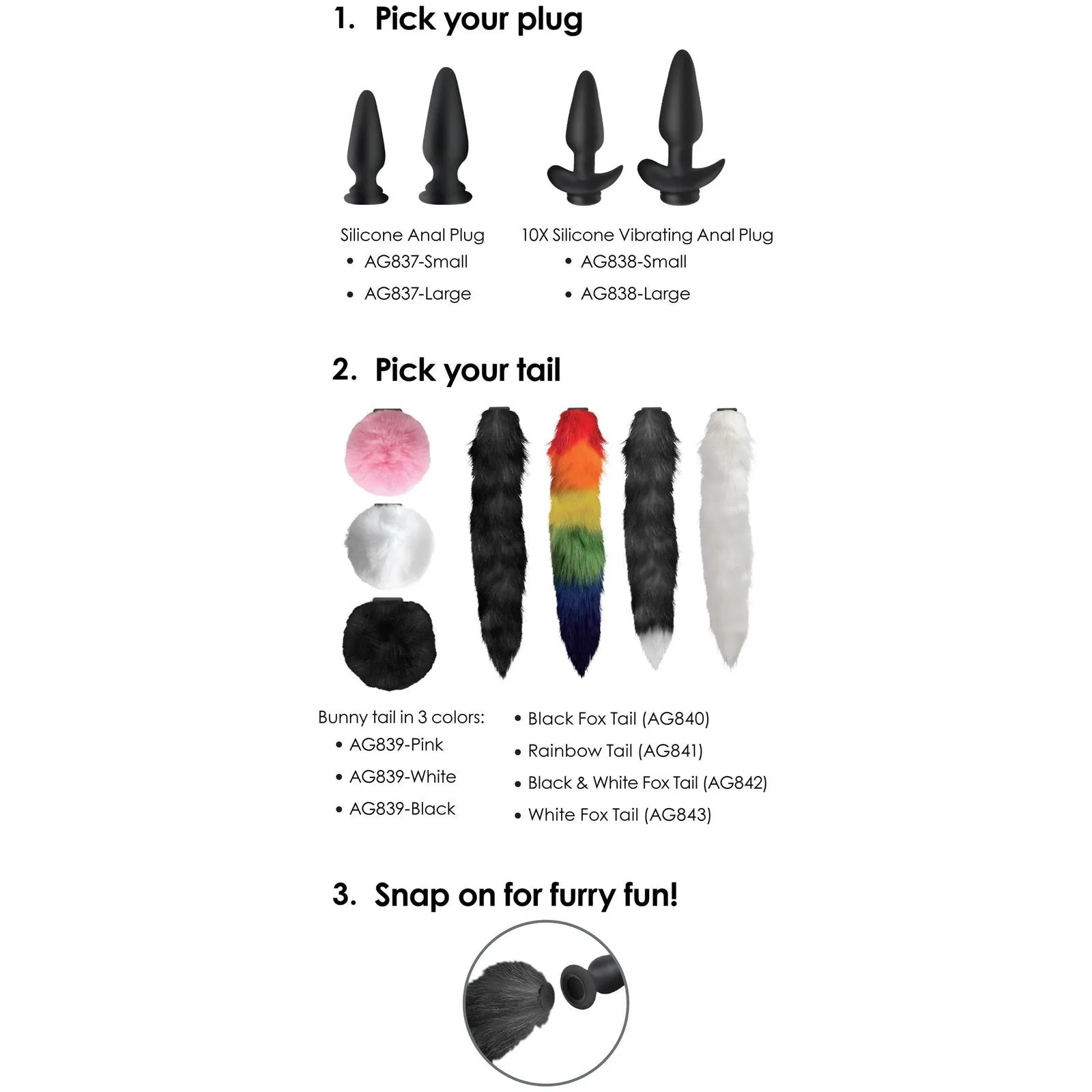Small Anal Plug With Interchangeable Fox Tail