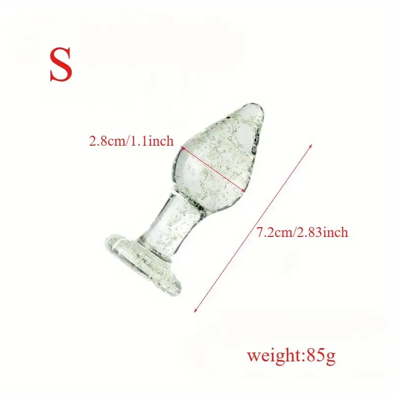Smooth Solid Luminous Glass Anal Plug Adult Sex Toy For Female
