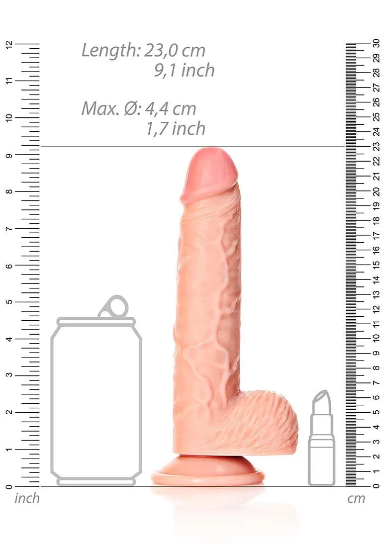 Straight Realistic Dildo Balls Suction Cup - 8''/ 20.5 Cm