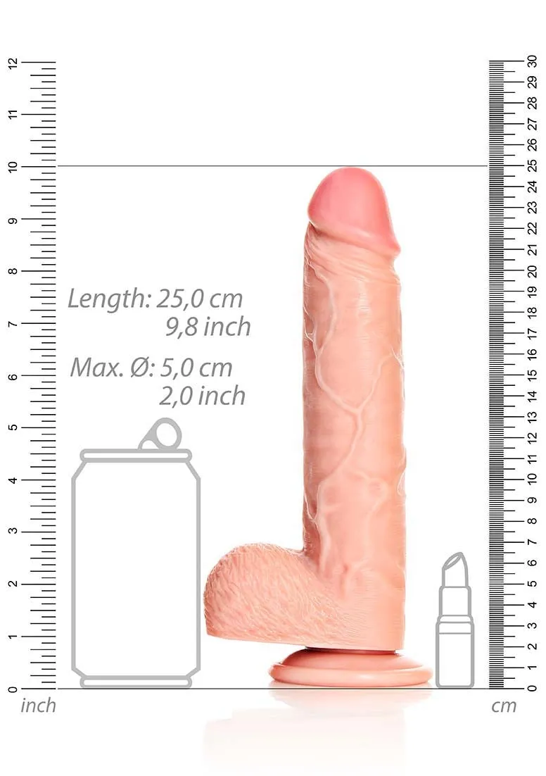 Straight Realistic Dildo Balls Suction Cup - 9''/ 23 Cm