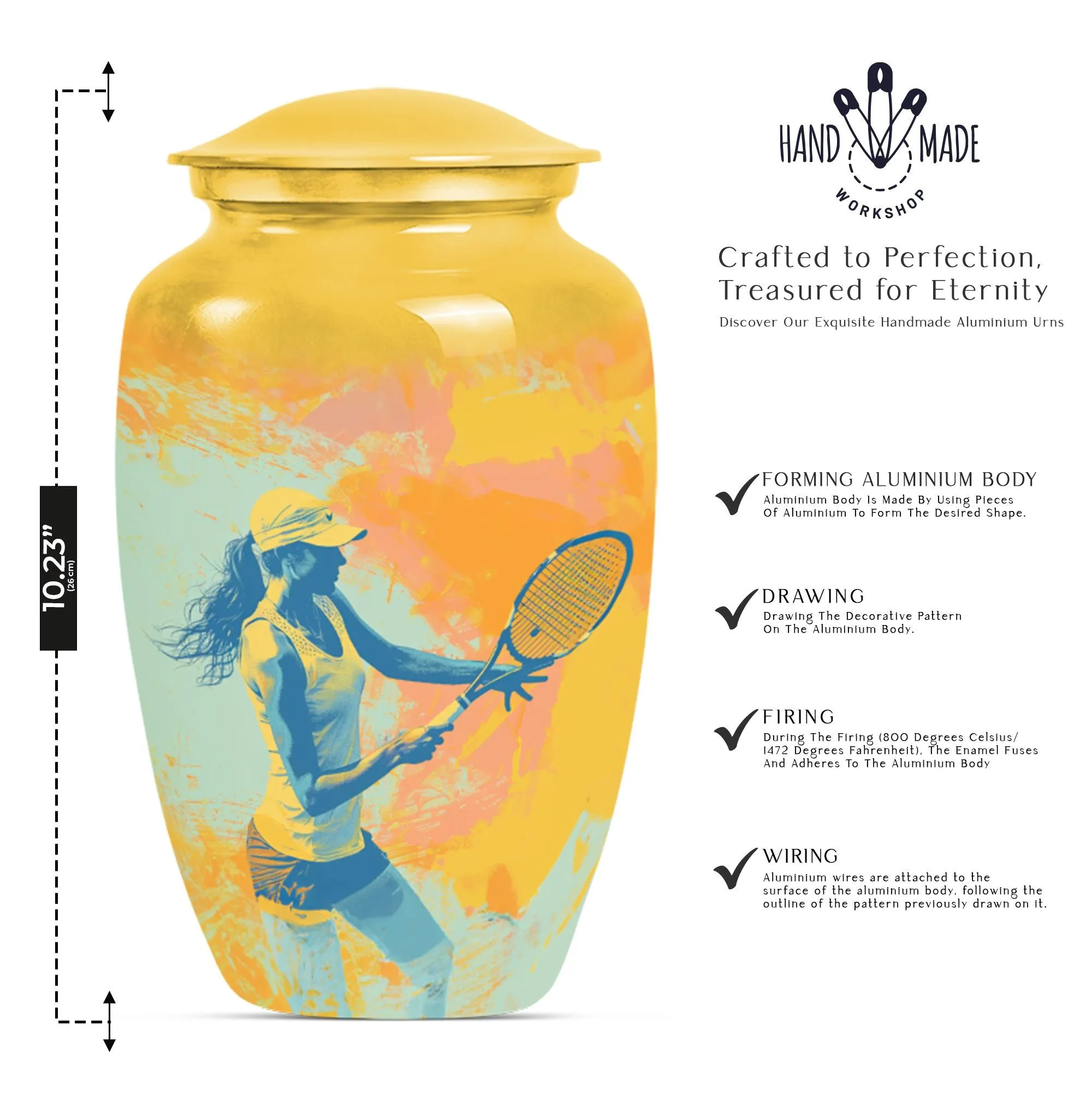 Tennis Urn: A Tribute to Eternity, Commemorative Cremation Piece