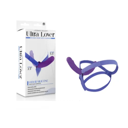 ULTRA LOVER 8 SILICONE DOUBLE DONG WITH STRAP-ON
